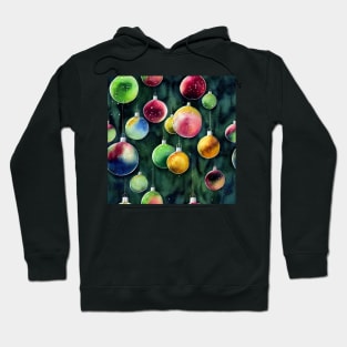 Christmas Ornament Balls Watercolor Design Hoodie